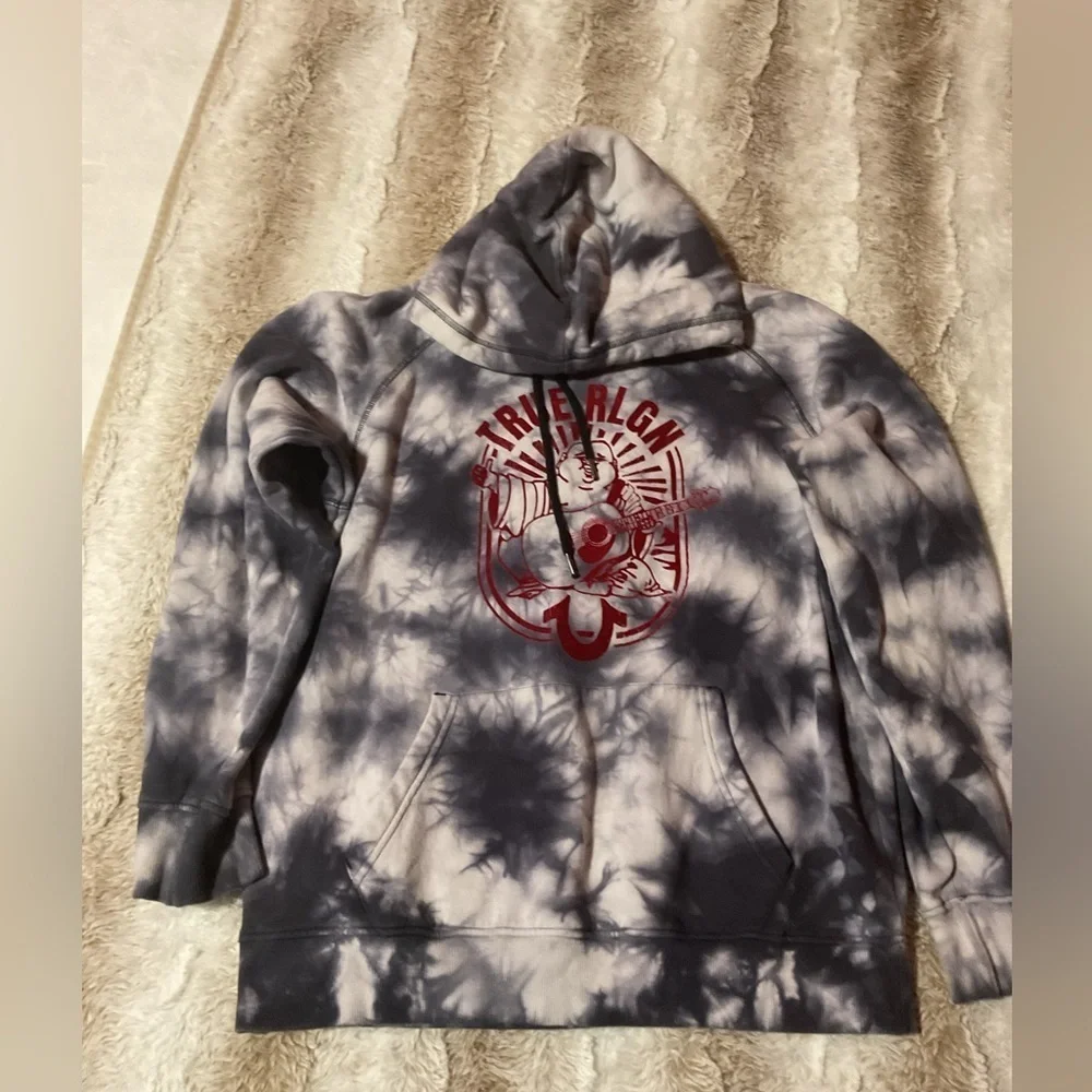 True Religion Gray Tie-Dye Men's Sweater